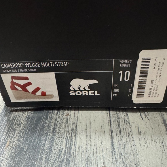 Sorel Women’s Cameron Multi Strap Wedge Sandals in Signal Red Size 10 - Picture 5 of 13